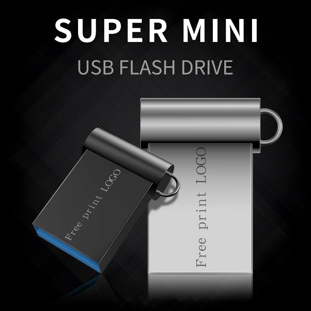 Usb флэш-накопитель 64 gb Супер мини-usb Stick 128 gb Pen Drive 16 gb 8 gb 4 gb Memory Stick Usb 3,0 Металл флешки 32 gb Бесплатный Пользовательский логотип