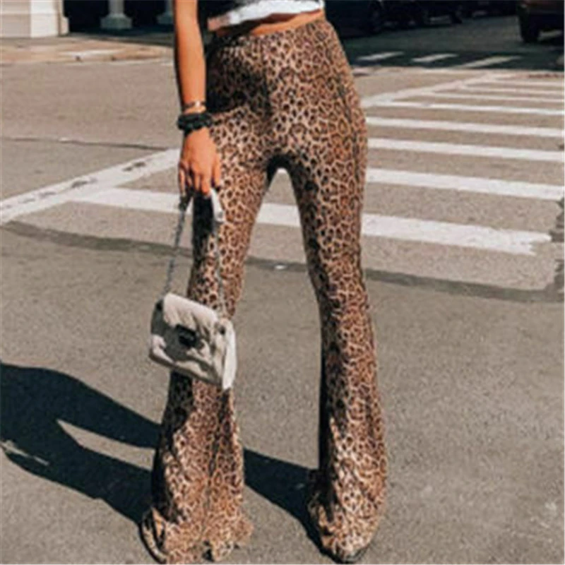 leopard print bell bottoms