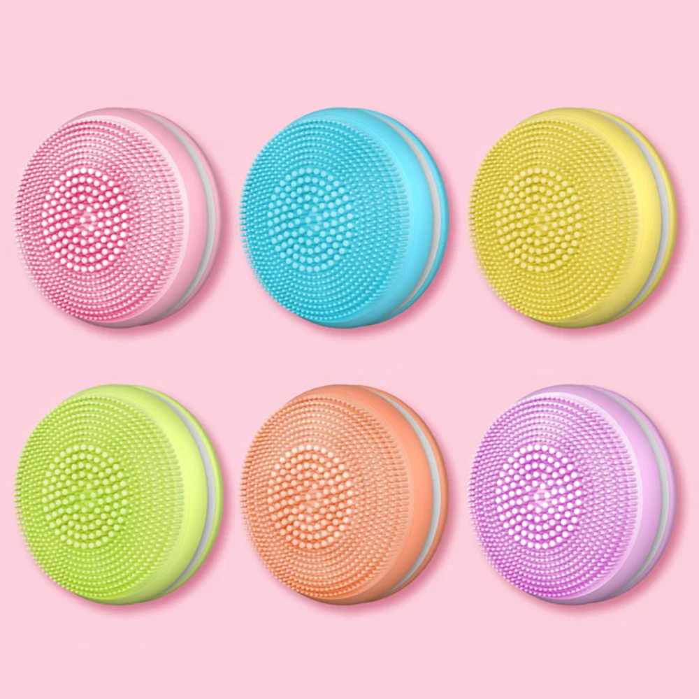 T68 Mini Macaroon Electric Silicone Ultrasonic Facial Cleansing Brush Massager | Красота и здоровье