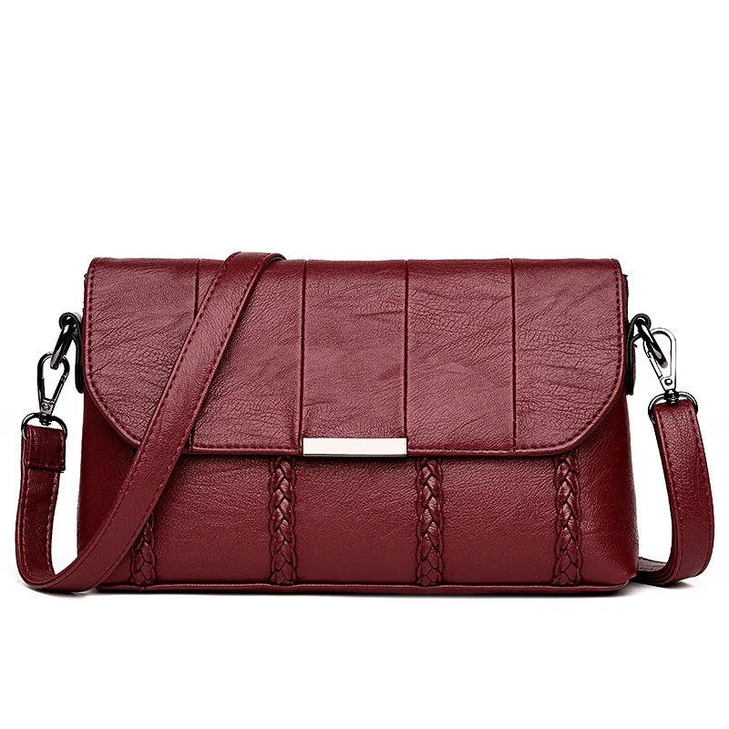 

High Quality Women's Genuine Leather Handbags Shoulder CrossBody Bag Ladies Fashion Messenger Bags Button Women Bags