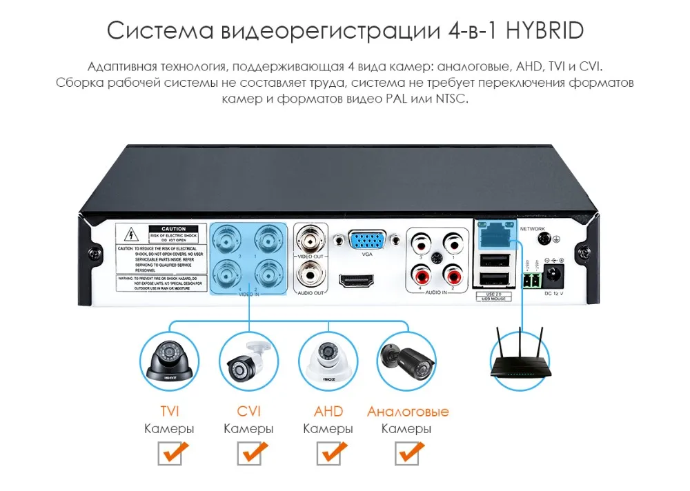 ZOSI 4CH DVR CCTV система 2CH / 4CH 1,0 MP инфракрасная камера безопасности 720P HDMI TVI CCTV DVR 1200TVL комплект для наблюдения