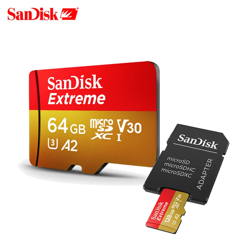 Карта памяти SanDisk EXTREME PLUS A2 Micro SD 256 ГБ 32 64 128 класс 10 TF карта 400 гб 160 м/с|Карты памяти| |
