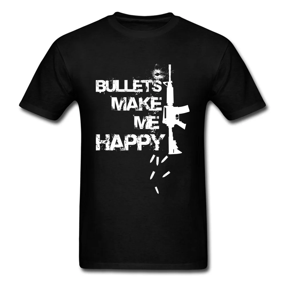 Черные модные футболки AWM Gun BULLETS MAKE ME HAPPY 100% хлопок вырез лодочкой русская рука AK 47