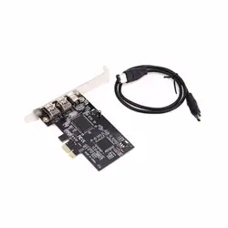 3 Порты и разъёмы PCI Express PCI-E FireWire 1394a IEEE1394 внешний контроллер карты для Windows XP/Vista/7 32/64 бит с кабель Firewire