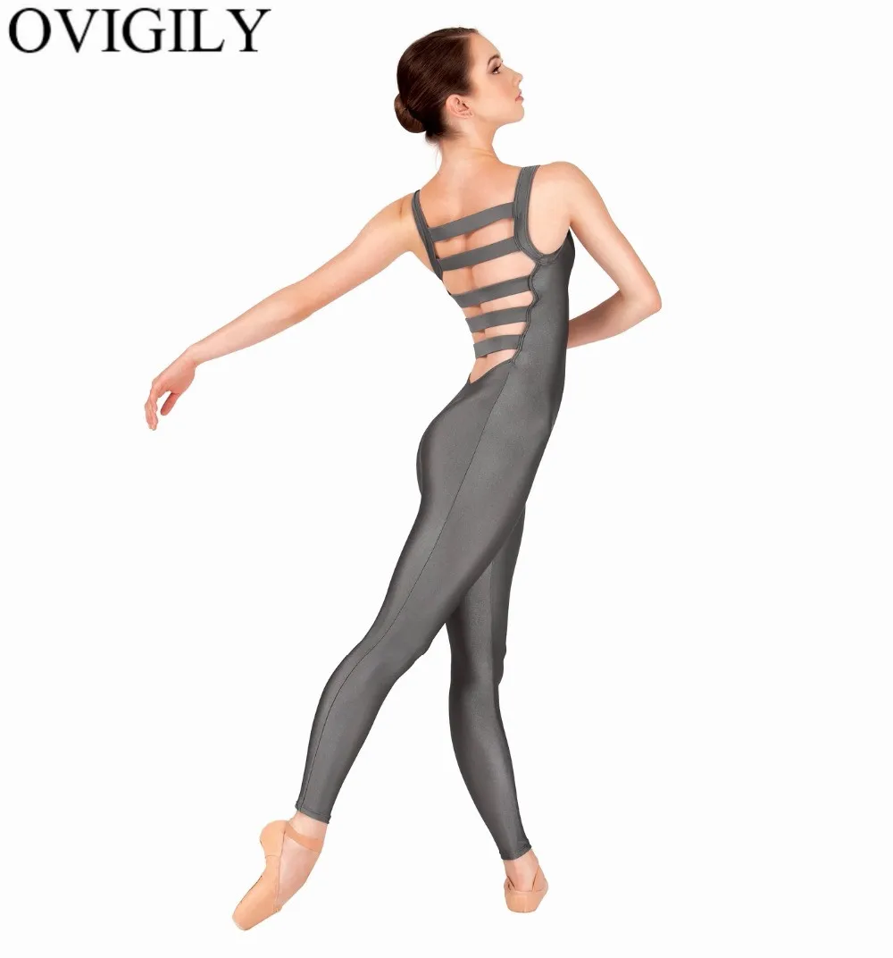Женская майка OVIGILY из эластичной лайкры спандекса без рукавов|tank unitard|dance unitardtank