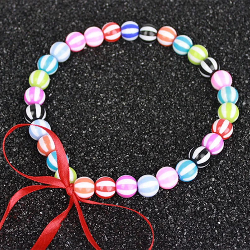 Colorful Dog Necklace Collar Handmade Watermelon Bead Necklace For Dogs Puppys Cats Resin Red