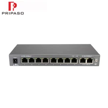 Pripaso 10 Порты и разъёмы Gigabit Неуправляемый коммутатор PoE Rj45 Поддержка 120w 100m 8 Порты и разъёмы 1000 Мбит активный участник переключатель