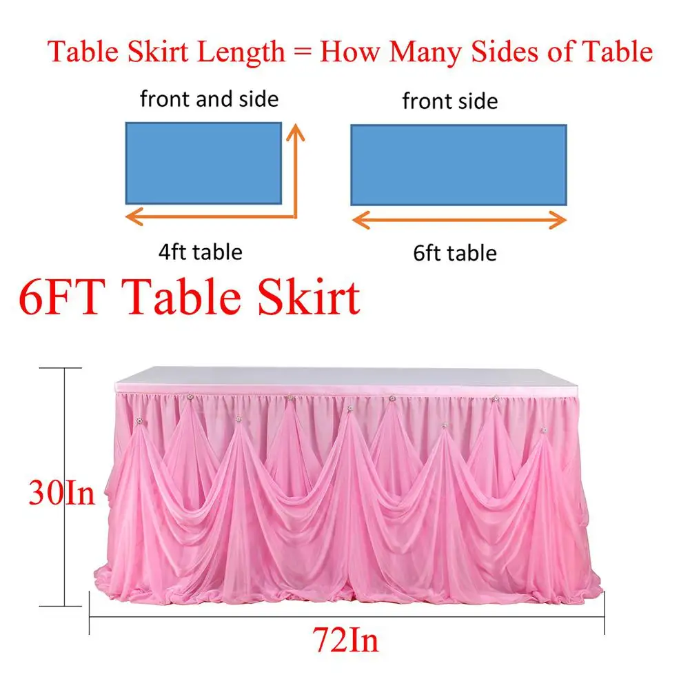 Adeeing сплошной цвет упругий стол юбка с волшебной наклейкой для украшения свадебной вечеринки