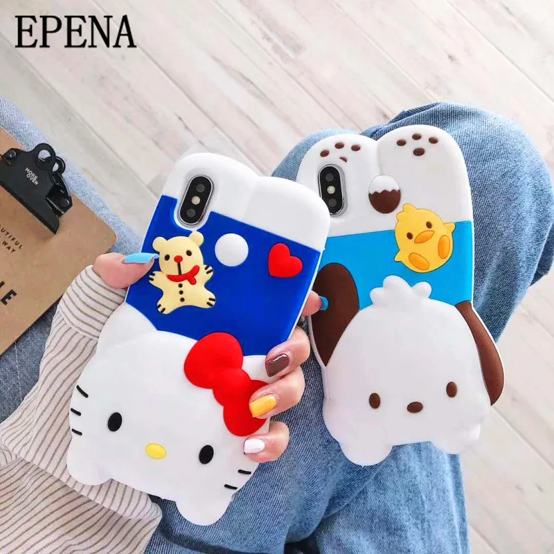 Чехол для телефона EPENA чехол iphone 11 pro XR XS Max 7 8 plus 6 6S Plus супер милый мягкий с 3D