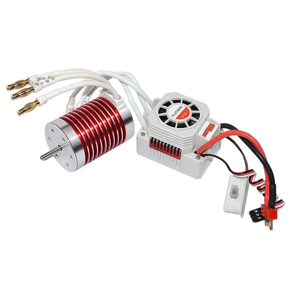 SURPASS HOBBY Set Waterproof F540 3930KV Brushless Motor with 45A ESC for 1 10 1 12