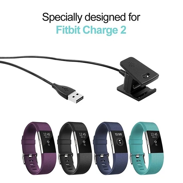 

USB Charging Cable Standard Wall Car Charger Cable Cord For Fitbit Charge 2 Bracelet Wireless Smartband Wristband