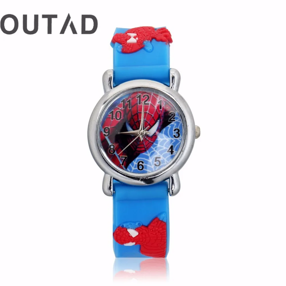 OUTAD крутые детские часы 1 шт. темно-синие наручные часы 3D мультфильм силиконовые детские мальчики часы спортивные крутые кварцевые повседневные