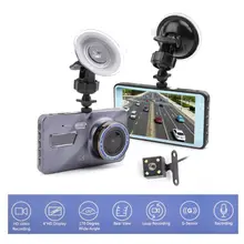 Nuovo 4 pollice IPS Dello Schermo Dash Cam Dual Lens Auto DVR HD 1080 p Anteriore + Videocamera vista posteriore di Visione Notturna Video registratore Monitor di Parcheggio
