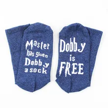 Милые вязаные носки унисекс до середины икры с буквенным принтом Sox Master подарили носки Dobby Весна Осень Зима теплые носки подарки