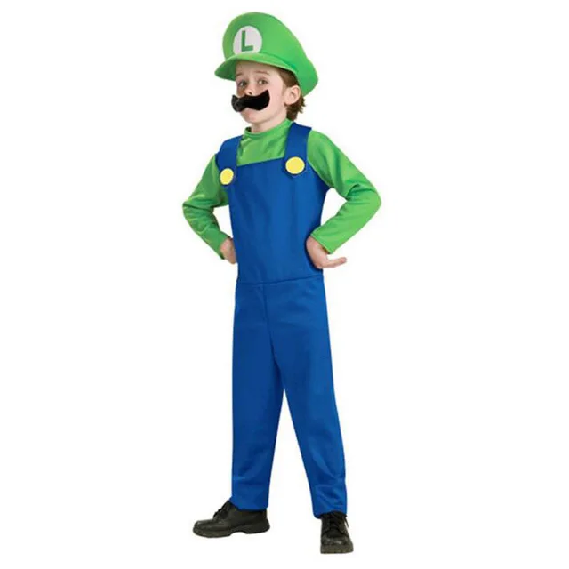 Super Mario Bros. Маскарадный костюм для взрослых и детей; реквизит; Вечерние платья на Хэллоуин; платье Марио и Луиджи - Цвет: 2