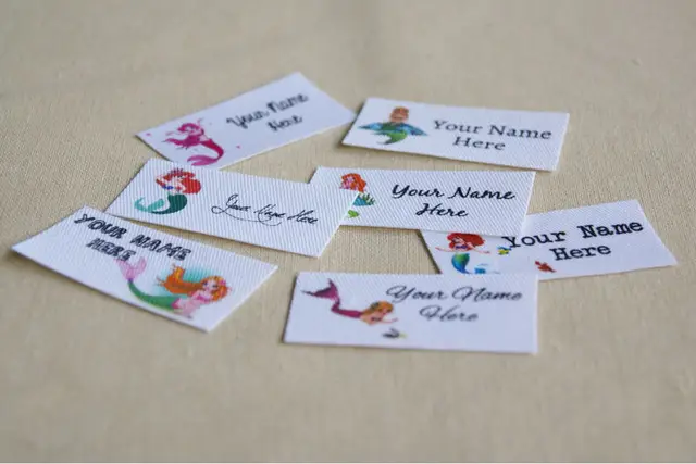 42 Mermaid Fabric Name Label Cotton Labels Printed Clothing 42 Mermaid Fabric Name Label Cotton Labels Printed Clothing Tag For S