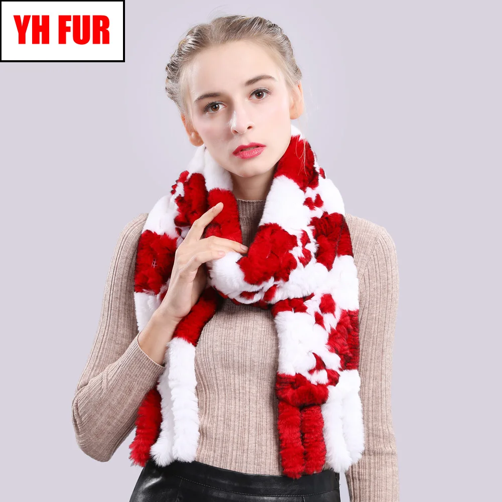 

2019 Tassel Winter Women Kintted Real Genuine Rex Rabbit Fur Scarves Warm Real Rex Rabbit Fur Scarf Lady Rex Rabbit Fur Shawl