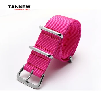 

High-quality light Rose red 18mm 20mm 22mm 24mm waterproof nylon strap NATO strap for Slim fashion women's watch