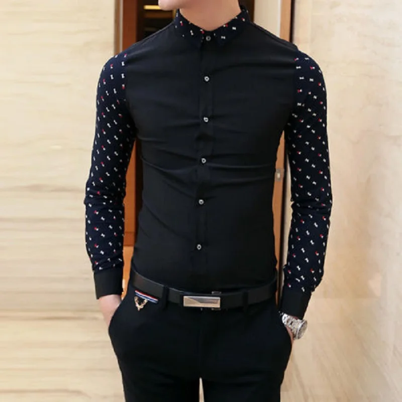Лидер продаж стильные мужские Рубашки домашние муж. Slim Fit Бизнес форма конструировал 3 цвета M, L, XL, XXL