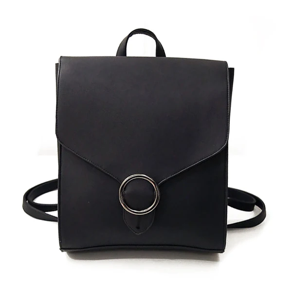 

women Backpack PU Leather Retro Female bag schoolbags Teenage Girl High Quality Travel books Rucksack Shoulder Bags(Black)