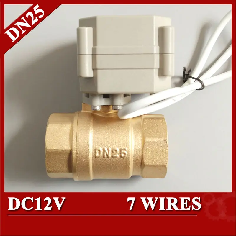 1" DC12V 7 wires Electric water valve, DN25 Electric motor control