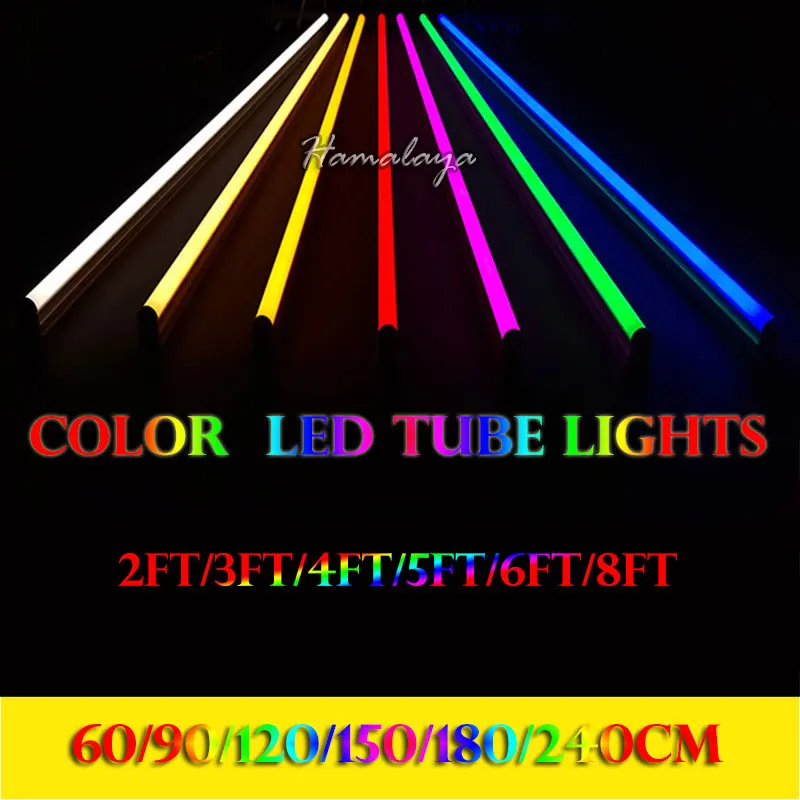 Toika 40 шт./лот 5ft 1 5 м 25 Вт led T8 светодиодные трубки лампа красный/зеленый/синий 1500 мм