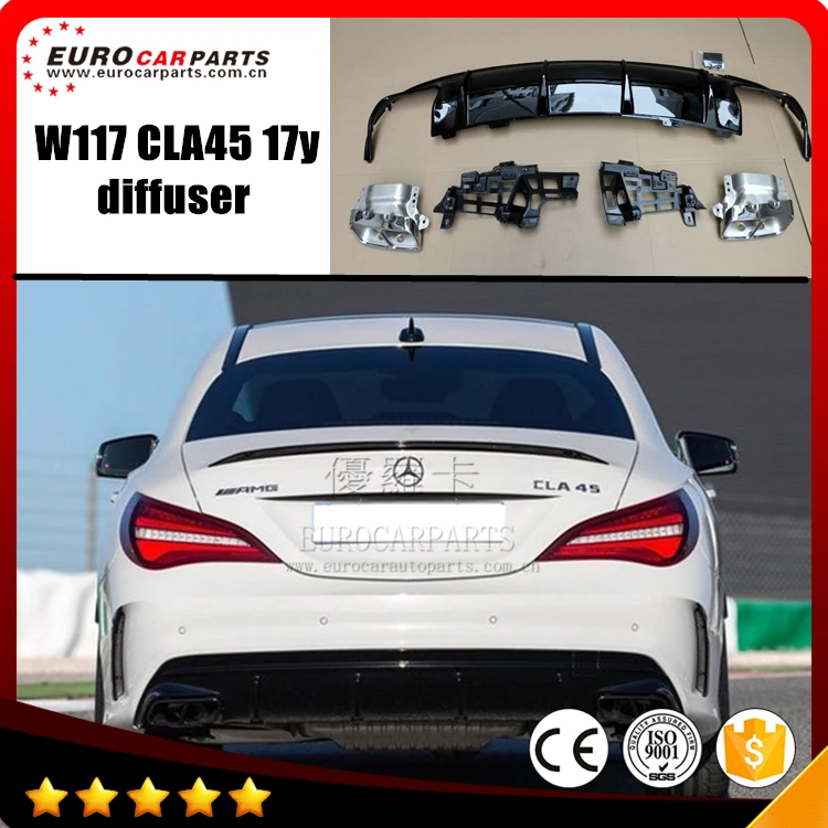 

2017y CLA45 diffuser fit for MB CLA-CLASS W117 CLA260 sport line to CLA45 A-style diffuser with tips for CLA45 PP diffuser