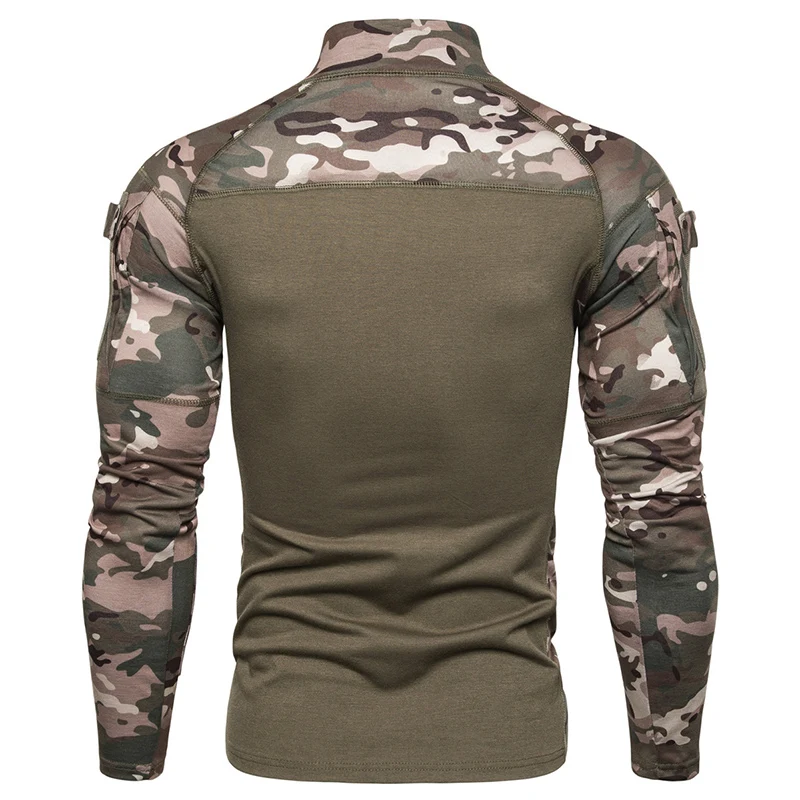Günstig Mege Camouflage Taktische Militärische Kleidung Combat Shirt Assault Multicam ACU langarm Armee Engen T hemd Armee USMC Kostüm