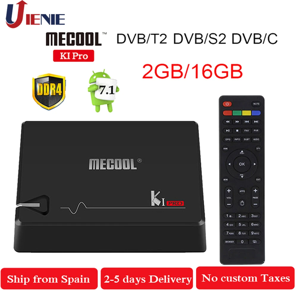 

MECOOL KI PRO Set Top Box Android 7.1 TV Box K1PRO DVB S2+T2 Amlogic S905D Quad 2G+16G DVB-T2&S2/DVB-T2/DVB S2 DVB-C