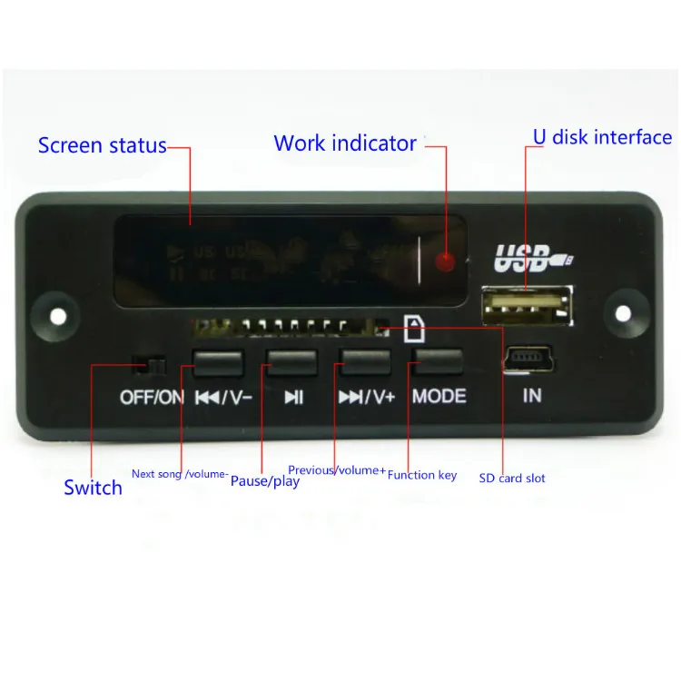 Tenghong MP3 плеер декодер доска WAV USB AUX TF радио DC5V-12V Bluetooth 3,0 стерео 5P Аудио декодирование модуль для автомобиля DIY