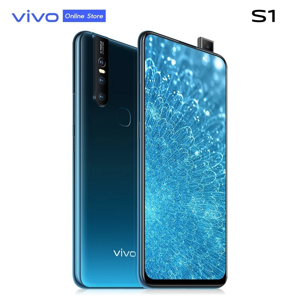 Vivo S1 мобильного телефона 6 ГБ Оперативная память 128 Гб Встроенная память Octa Core 6,53 дюймов нулевой границы полный Экран спереди 24.80MP подъемные