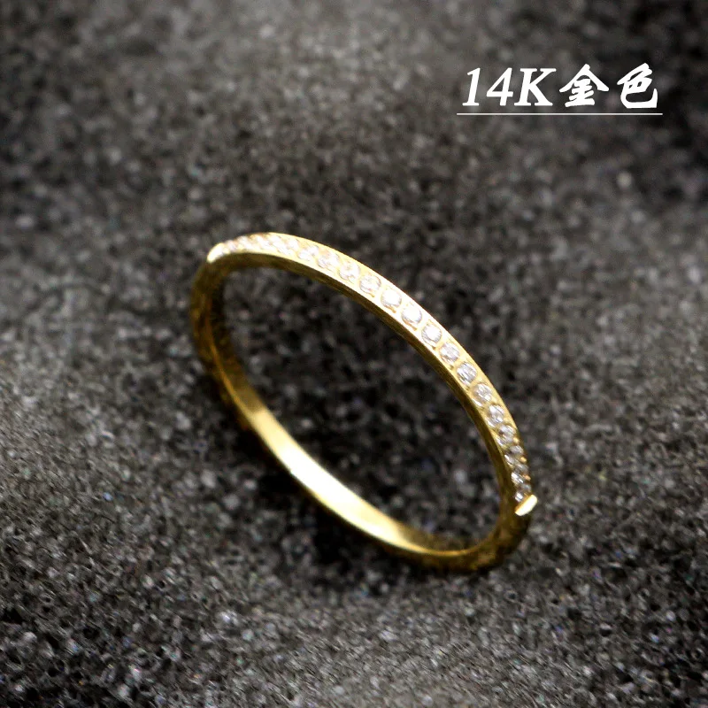 Martick тонкий кольцо из розового золота Кольца из нержавейки сверкающий австрийский хрусталь, свадьба бренд для Для женщин женский Модные украшения R34