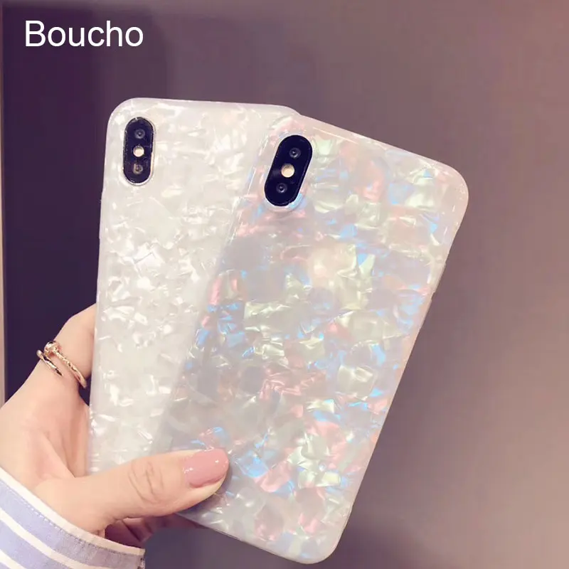 

Boucho Fashion Colorful Conch Shell Phone Cases For iphoneX Case For Apple iphone 6 6s 7 8 Plus Cover Lovely Case Funny Coque