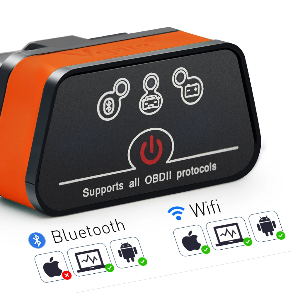 Vgate iCar2 OBDII ELM327 iCar2 wifi/bluetooth OBD2 автоматический диагностический инструмент для IOS для iPad Android устройство считывания кода сканер