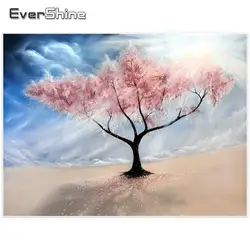 EverShine DIY 5D алмаз живопись полный круглый дерево фотографии со стразами Вышивка крестом пейзажи Home Decor