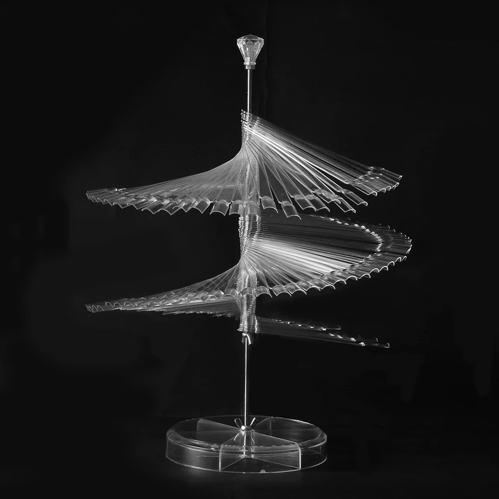 

Hot 120Pcs Color Spiral Display Fan Stick Polish Nail Tips Practice Stand Rack Salon Show Color Card wyt77