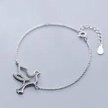 925 стерлингового серебра яйцо птицы золотой браслет с ангелами женский шарм цепь звено браслеты и браслеты оптом