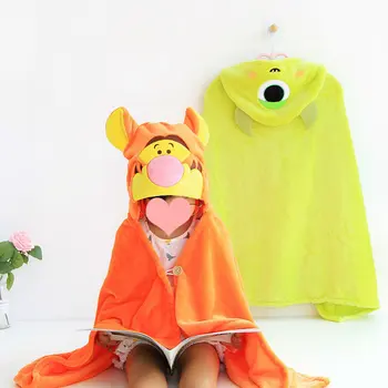 

cartoon animals Cute Hoodie Cat Hooded Blanket Fleece Wearable Throw Blanket Microfiber on Sofa warm B213