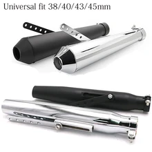 Uniwersalny Retro w stylu Vintage galwanizacja motocykl tłumik rury wydechowej dla Harley cg125 sr400 cb500 vt500