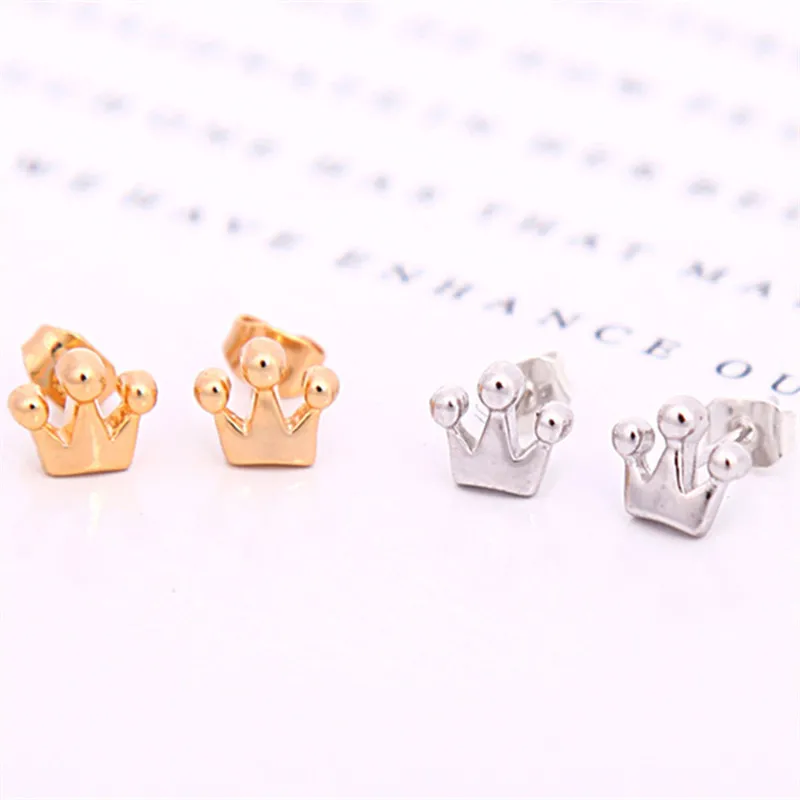 Cute Tiny crown Earring Jewelry Princess Crown Stud Earrings For Women | Украшения и аксессуары
