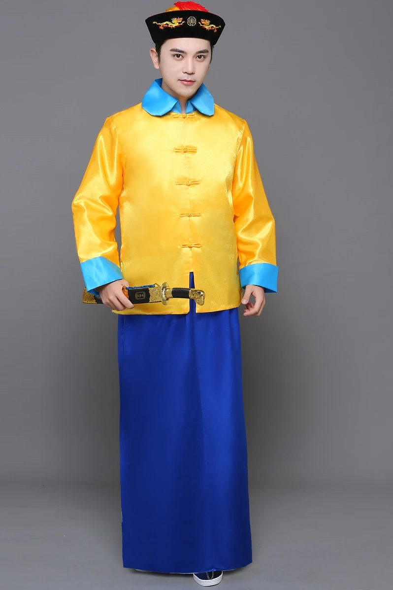 Новый 2018 hanfu династии Цин суд эскорт мужской одежды древних для мужчин костюм, китайский, традиционный мужской гвардии костюм