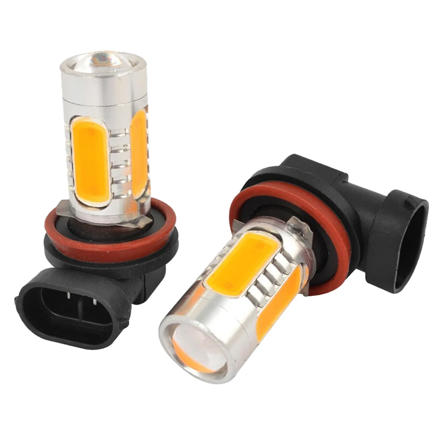 

10x) 2 PCS H8 5 LED Amber Fog Lamp Light Headlamp