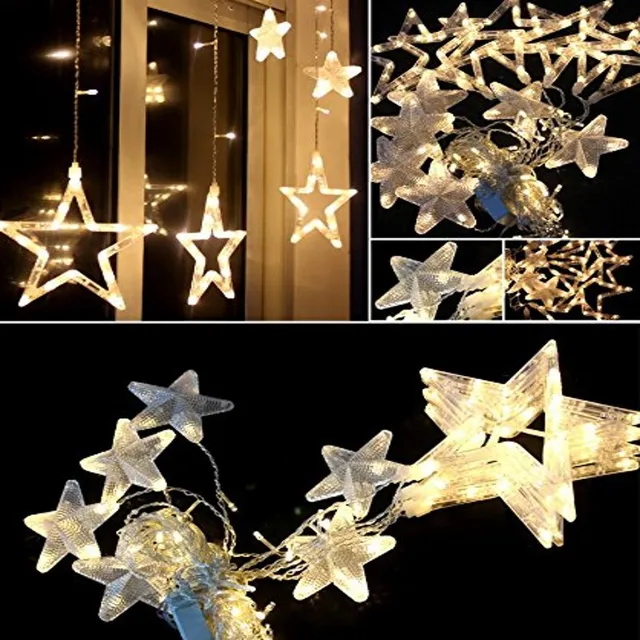 12 Stars 168 Led Star Curtain Lights Waterproof Christmas Star 12 Stars 168 Led Star Curtain Lights Waterproof Christmas star Lights Decoration for Wedding Christmas Holiday - 12 Stars 168 Led Star Curtain Lights Waterproof Christmas Star