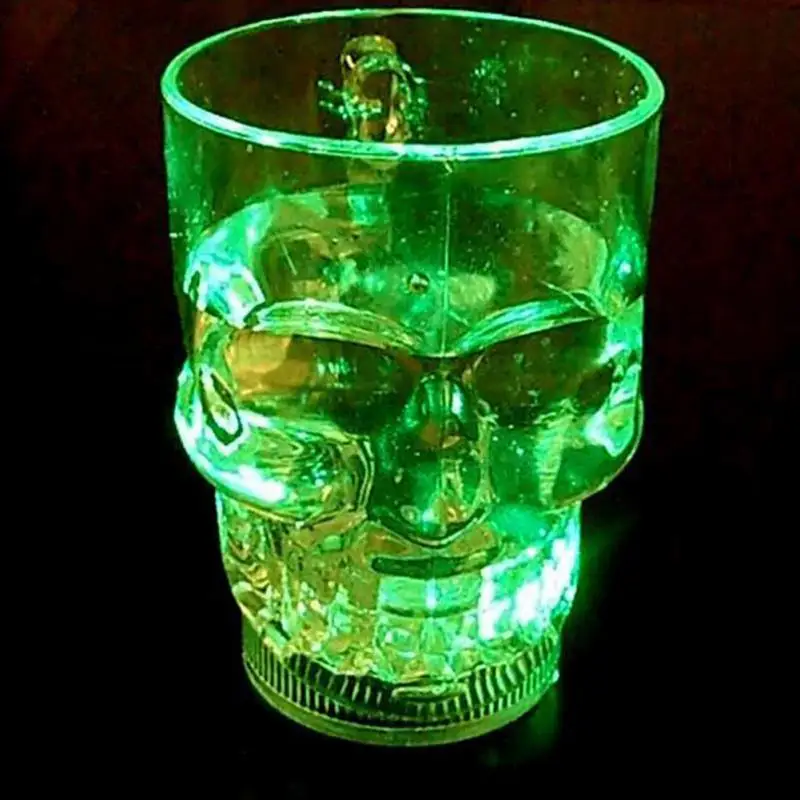 Creative 24hr Flash Light Up Cups Flashing Luminescent Glass Beer Mug