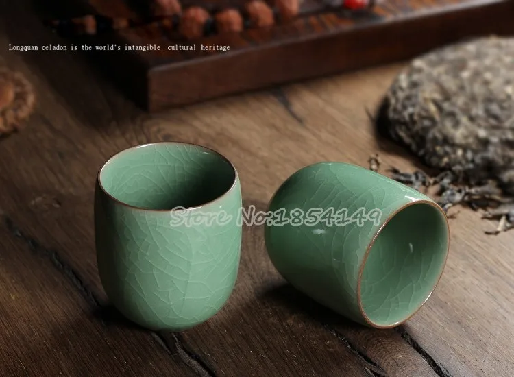 1 шт шесть цветов Китайский Longquan Celadon фарфоровая кунг-фу чайная чашка чайное блюдце чаша для чая 155 мл, китайский чайник кофейная чашка
