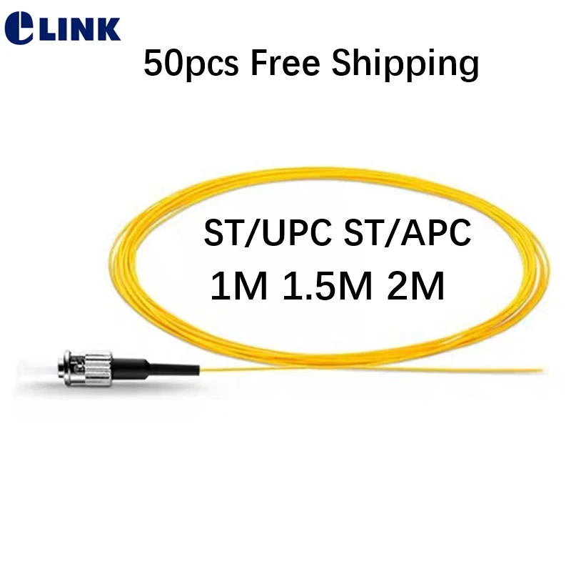 50pcs ST fiber pigtails 0.9mm SM ST/UPC ST/APC 1m 1.5m 2mtr optical fibre pigtail yellow cable 9/125um ftth free Shipping ELINK | Мобильные