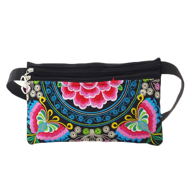 

Laamei Women Shoulder Bag bolsos mujer 2018 Ethnic Embroidered Bag Women National Vintage Embroidery Ladies Waist Packs