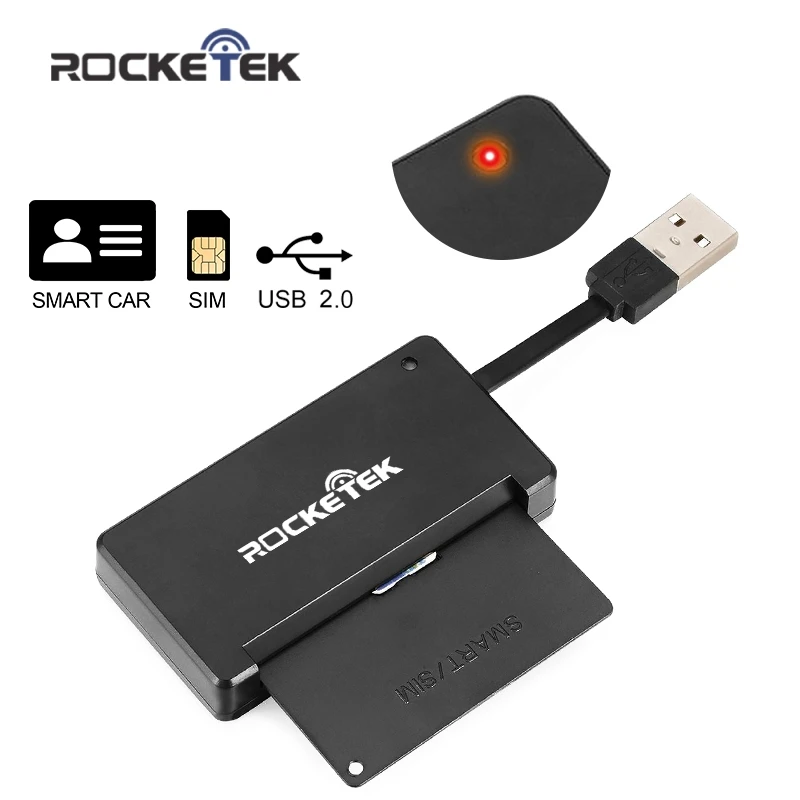 

Rocketek USB 2.0 Smart Card Reader CAC ID.Bank card/sim card cloner connector cardreader adapter pc computer laptop accessories
