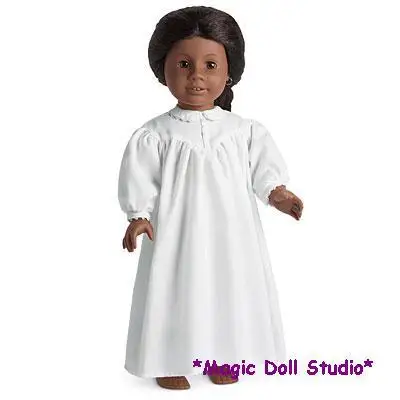 [Am063] 1" American Girl Куклы Интимные Аксессуары# белая хлопчатобумажная ночная платье для American Girl Doll