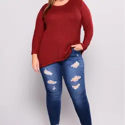 Lguc. H рваные джинсы женские большие размеры пуш-ап джинсы плюс размер рваные джинсы женские рваные джинсовые брюки 2018 Брюки для беременных
